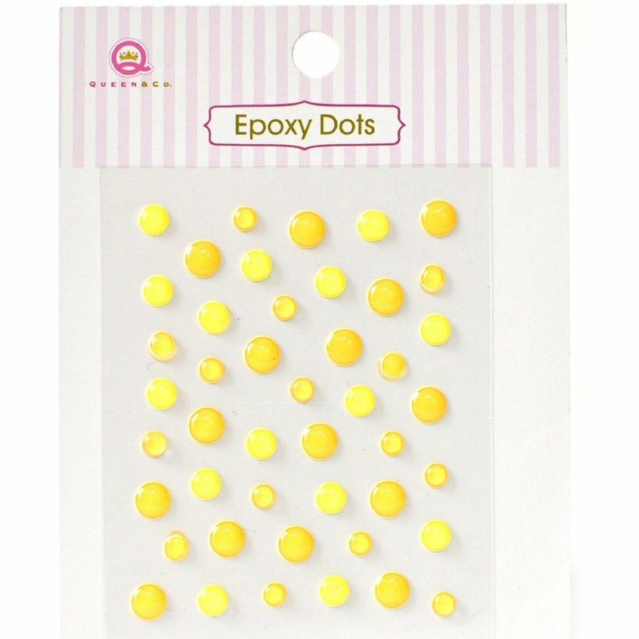 Embellishments Queen & Co | Queen & Co Bling Epoxy Dots Yellow