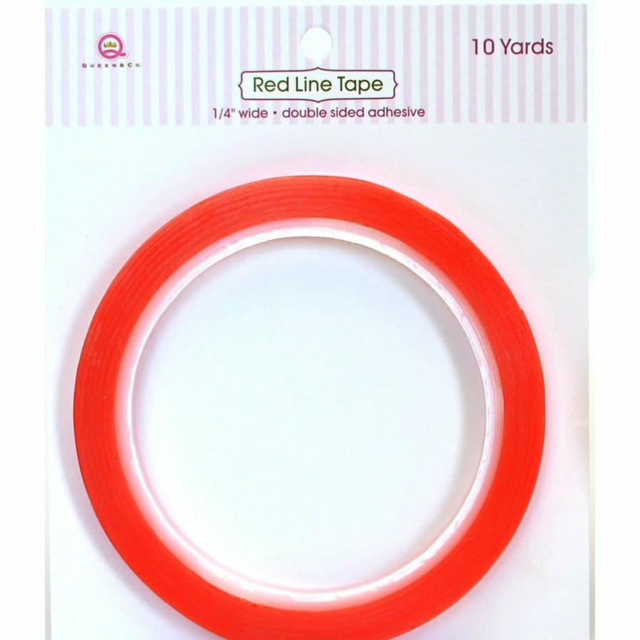 Embellishments Queen & Co | Queen & Co Adhesive Red Line Tape 1/4