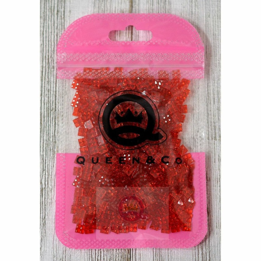 Embellishments Queen & Co | Queen & Co Sparkle Square Red