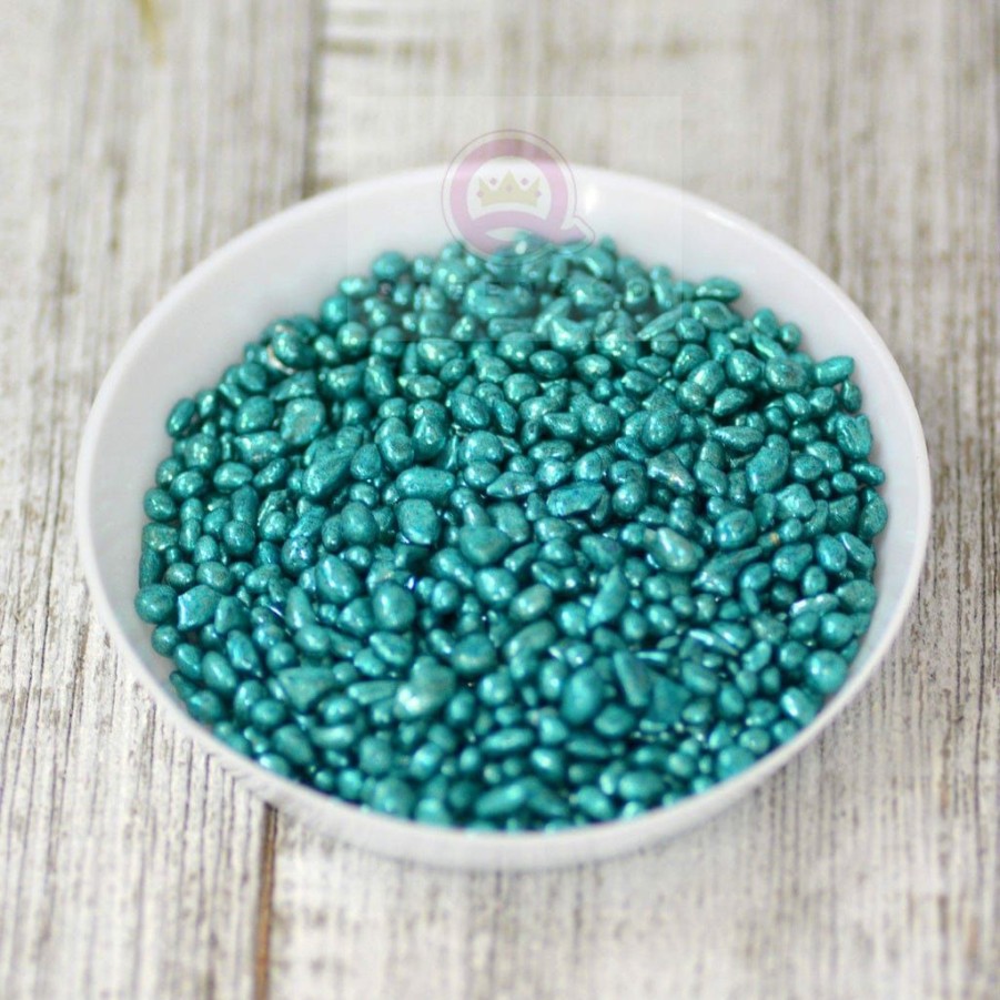 Embellishments Queen & Co | Queen & Co Toppings Metallic Sea Glass Teal