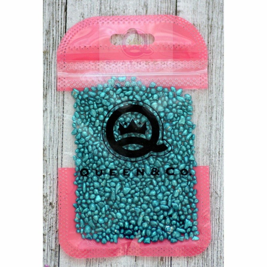 Embellishments Queen & Co | Queen & Co Toppings Metallic Sea Glass Teal