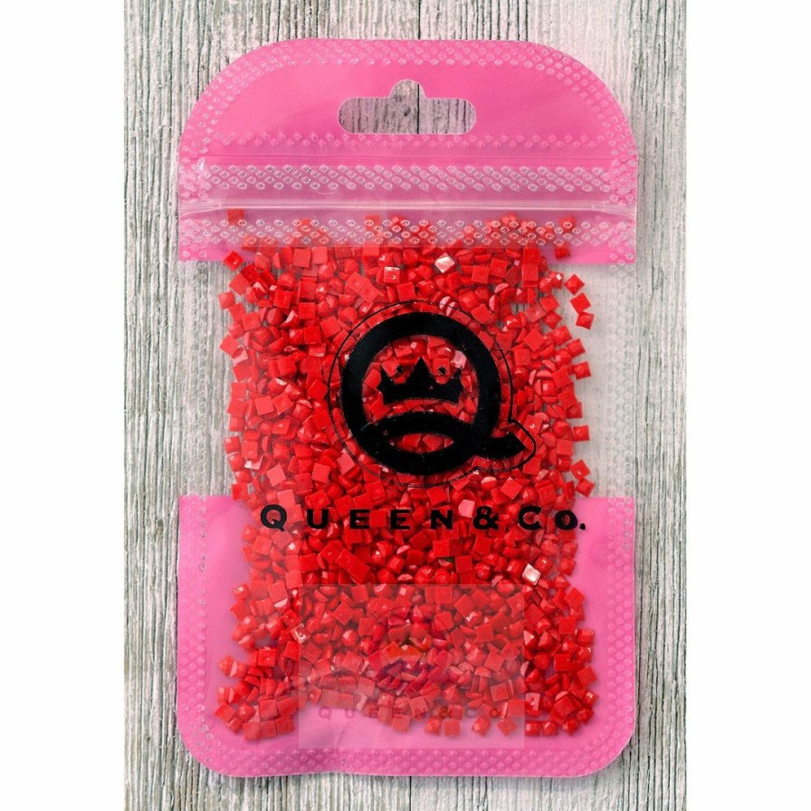 Embellishments Queen & Co | Queen & Co Princess Square Red Toppings