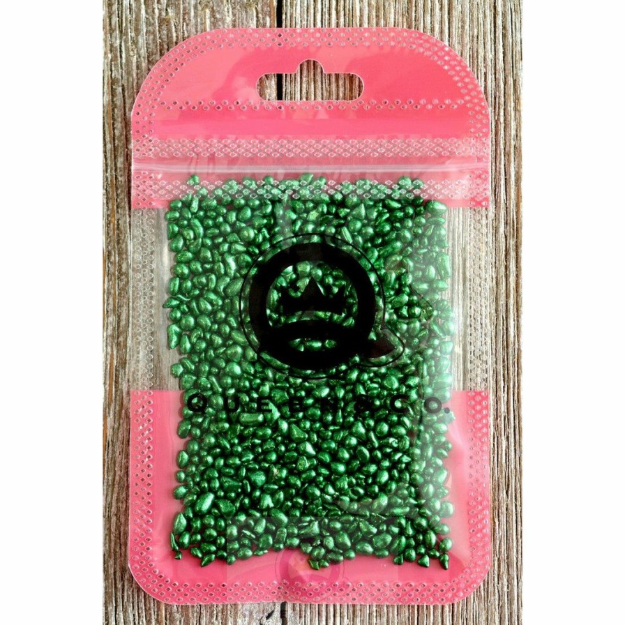 Embellishments Queen & Co | Queen & Co Toppings Metallic Sea Glass Green