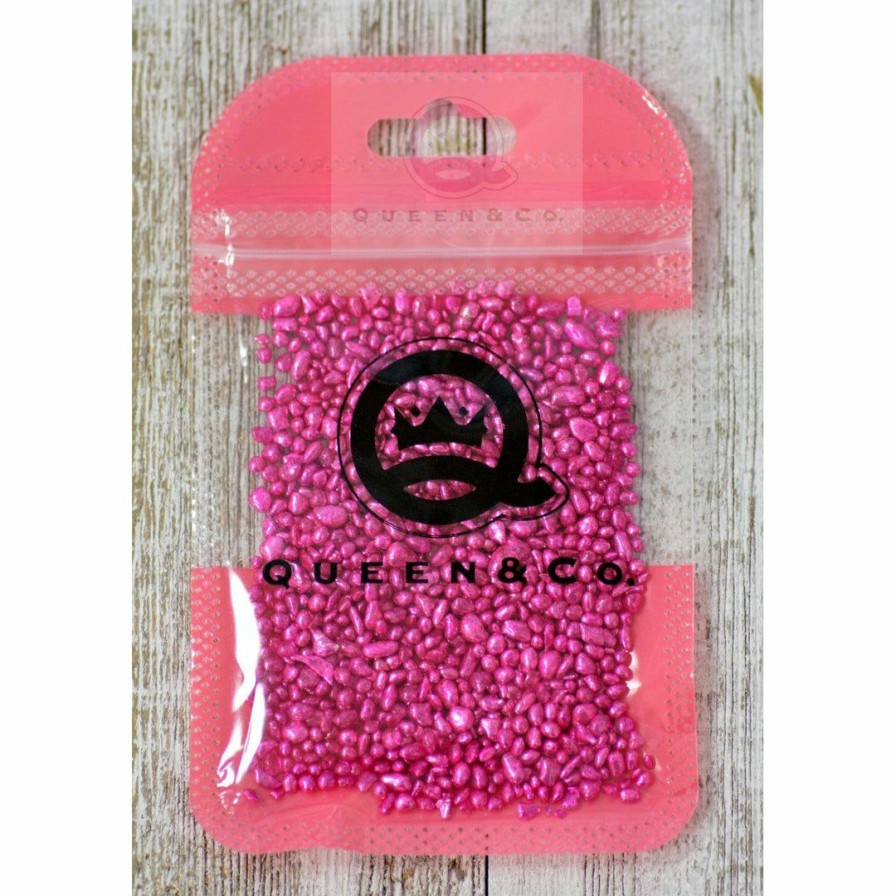 Embellishments Queen & Co | Queen & Co Metallic Sea Glass Magenta