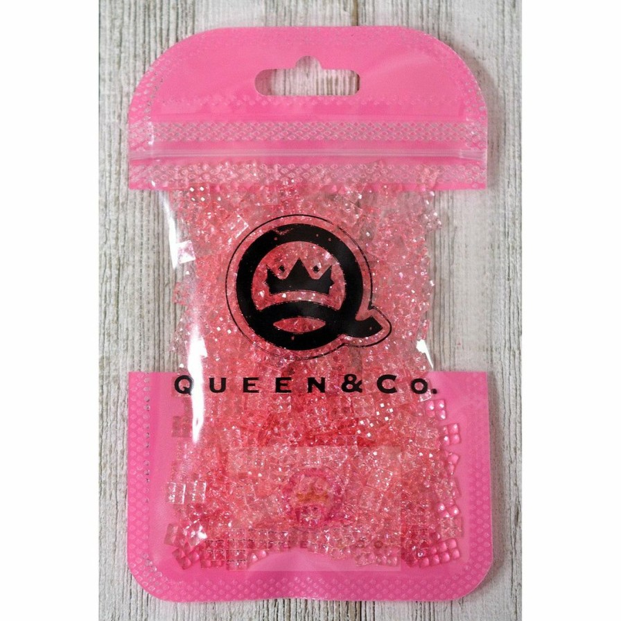 Embellishments Queen & Co | Queen & Co Sparkle Square Pink Limit 1