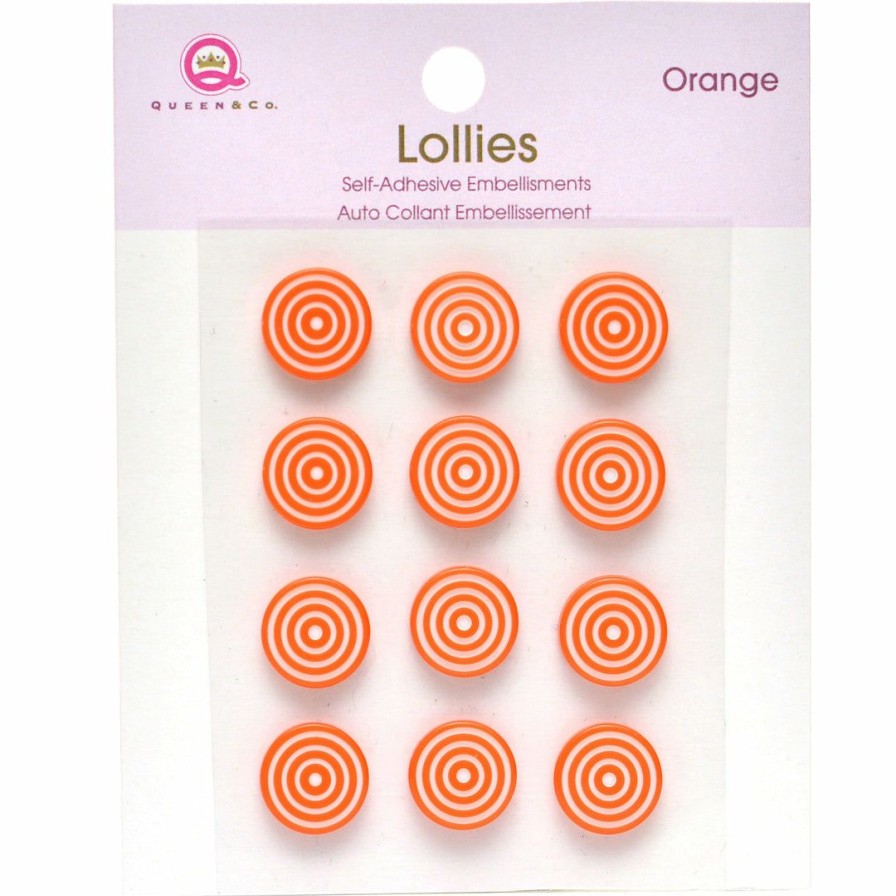 Embellishments Queen & Co | Queen & Co Bling Lollies Orange