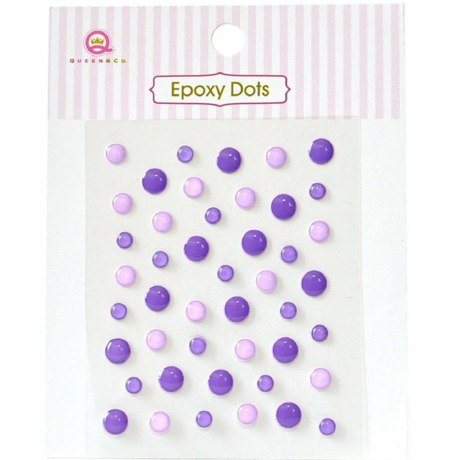 Embellishments Queen & Co | Queen & Co Epoxy Dots Purple Bling