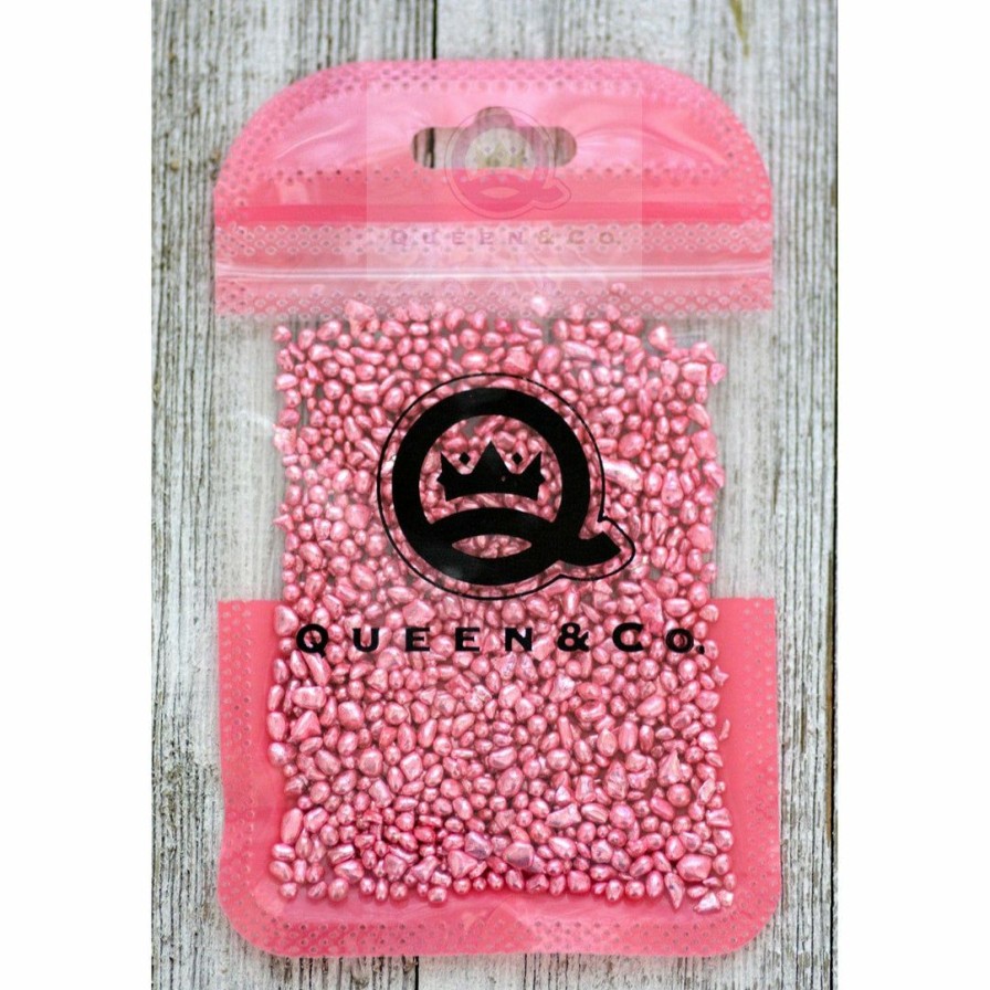 Embellishments Queen & Co | Queen & Co Toppings Metallic Sea Glass Pink