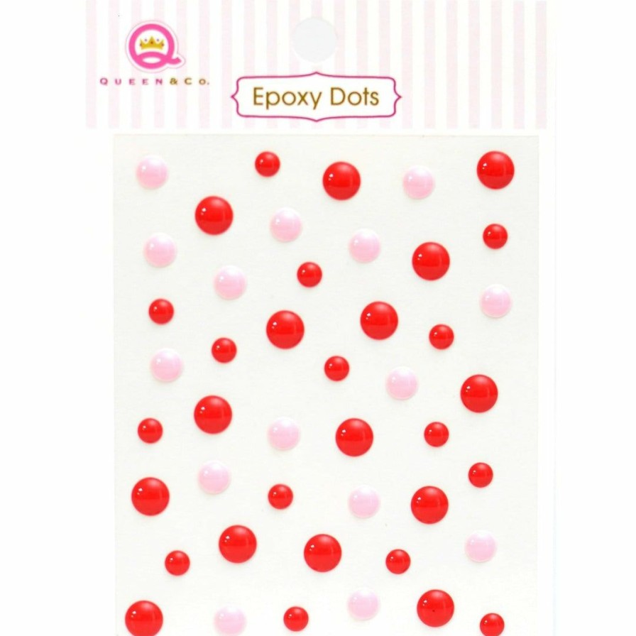 Embellishments Queen & Co | Queen & Co Bling Epoxy Dots Red