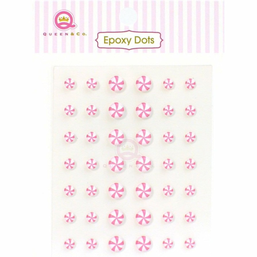 Embellishments Queen & Co | Queen & Co Epoxy Dot Swirl Pink Bling