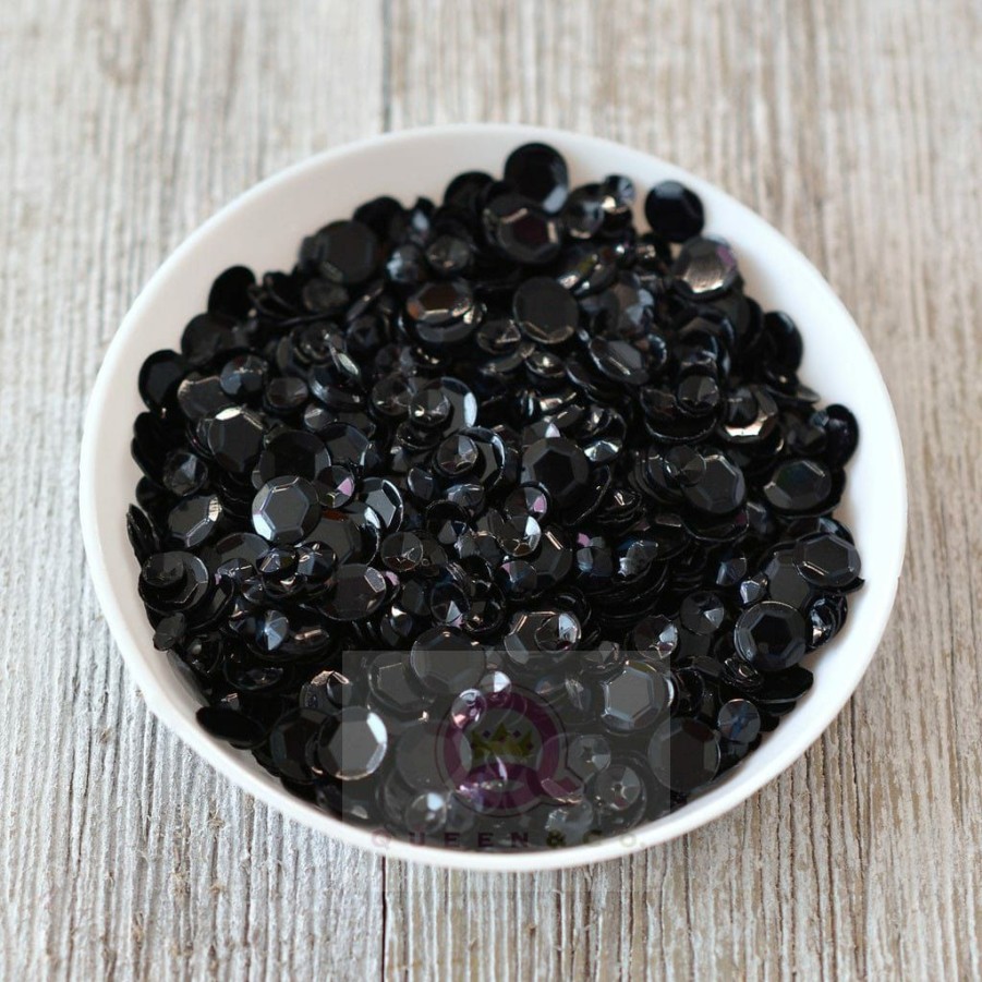 Embellishments Queen & Co | Queen & Co Sequins Black Toppings