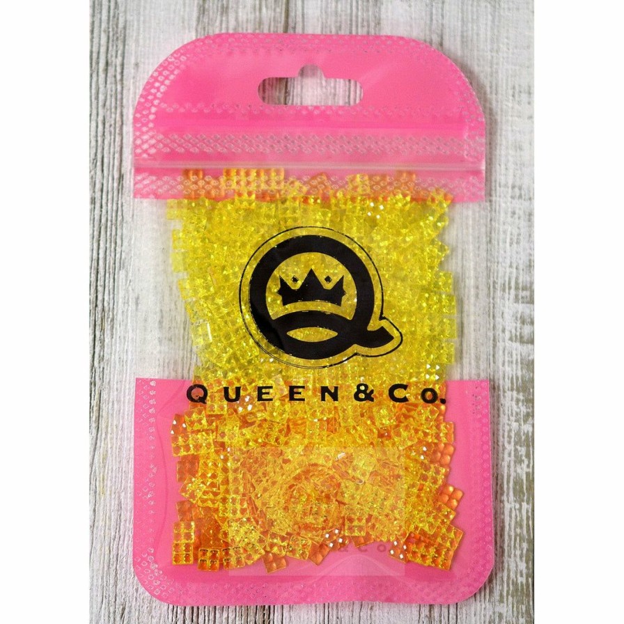 Embellishments Queen & Co | Queen & Co Sparkle Square Yellow Limit 1 Toppings