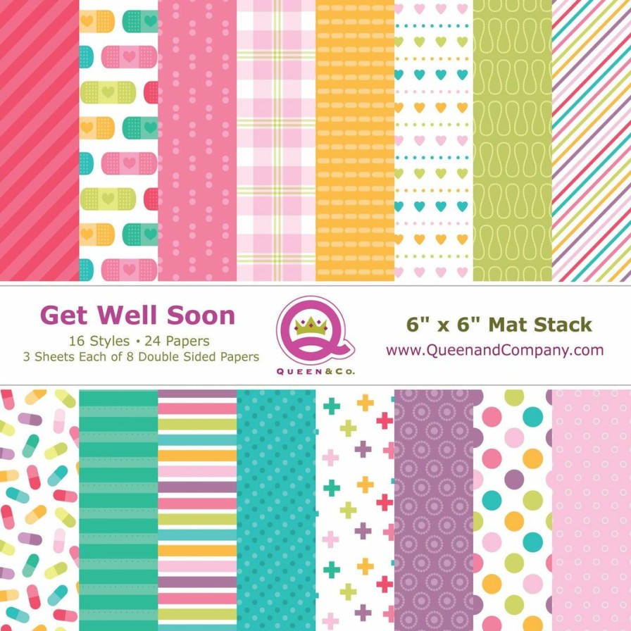 Embellishments Queen & Co | Queen & Co Paper Pads Get Well Patterned Paper Pad