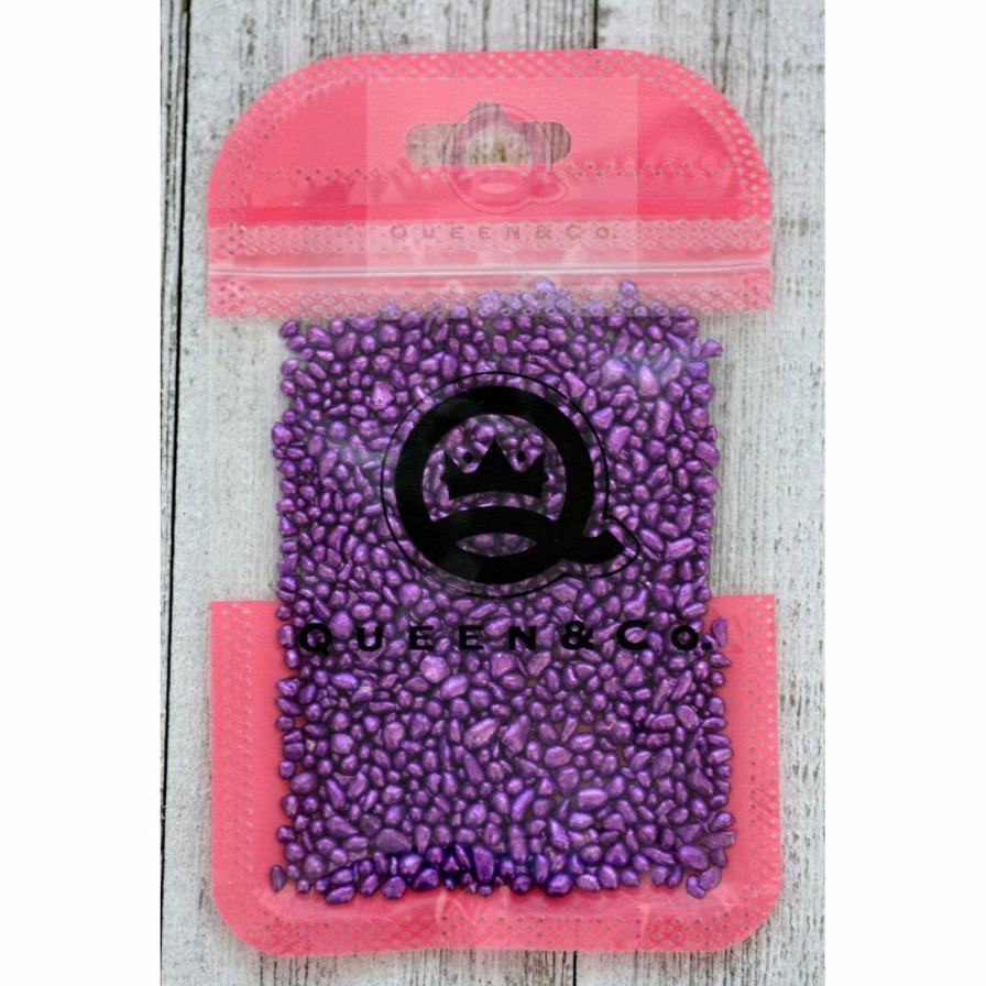 Embellishments Queen & Co | Queen & Co Metallic Sea Glass Purple Toppings