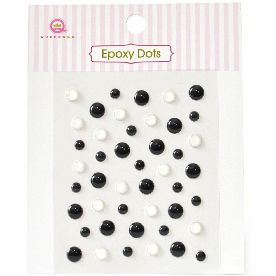 Embellishments Queen & Co | Queen & Co Epoxy Dots Neutral