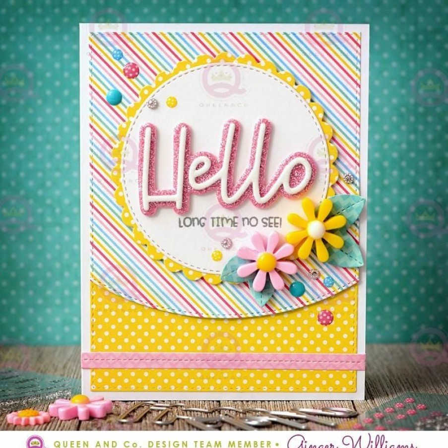 Dies Queen & Co | Queen & Co Word Dies Hello Sentiment Stackers