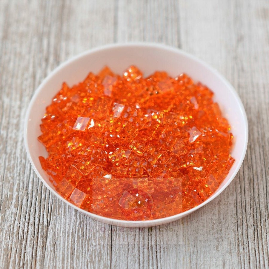 Embellishments Queen & Co | Queen & Co Toppings Sparkle Square Orange