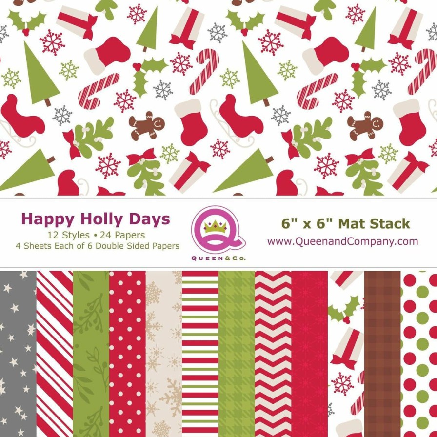 Embellishments Queen & Co | Queen & Co Happy Holly Days Paper Pad