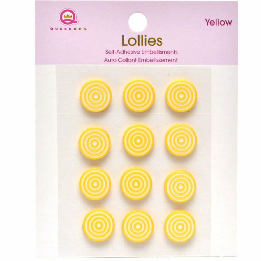 Embellishments Queen & Co | Queen & Co Bling Lollies Yellow