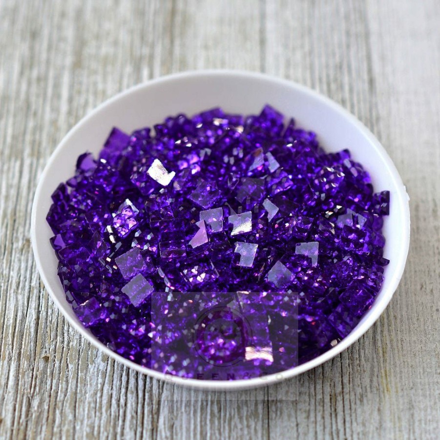 Embellishments Queen & Co | Queen & Co Toppings Sparkle Square Purple