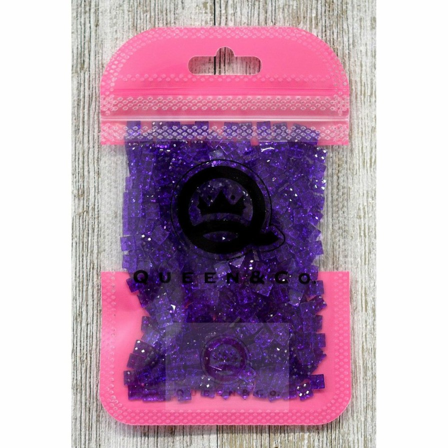 Embellishments Queen & Co | Queen & Co Toppings Sparkle Square Purple