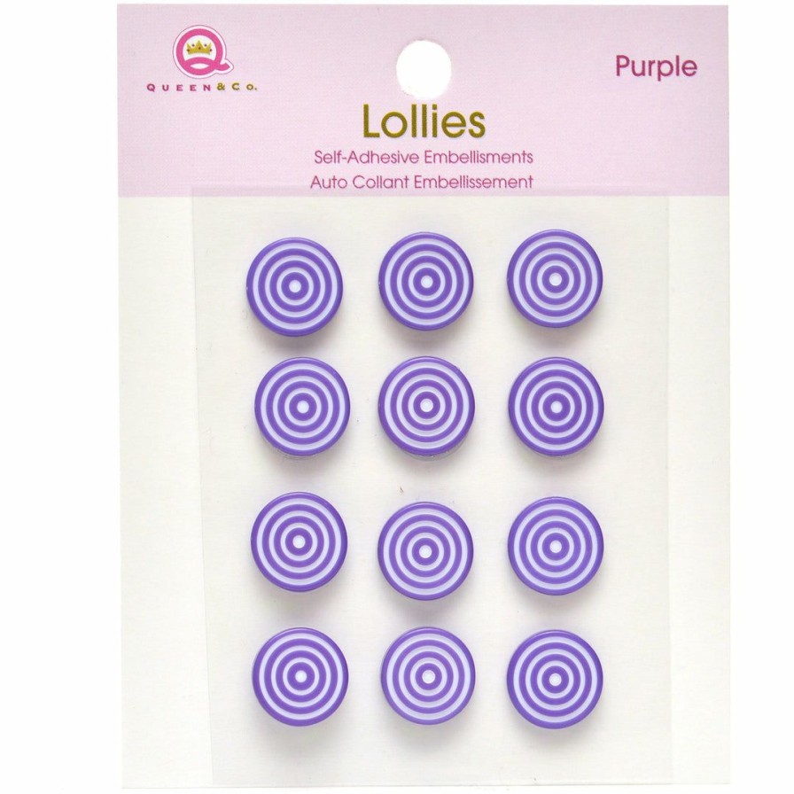 Embellishments Queen & Co | Queen & Co Bling Lollies Purple