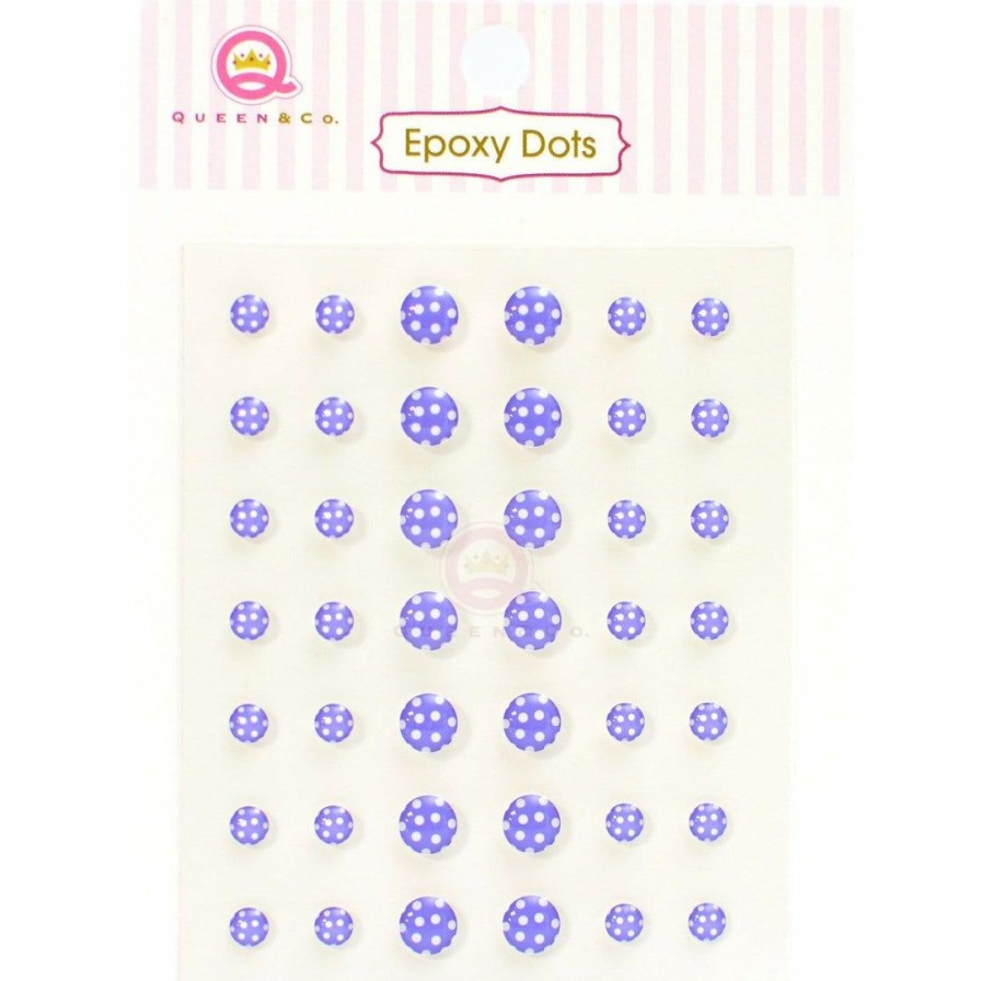 Embellishments Queen & Co | Queen & Co Epoxy Dot Polka Purple