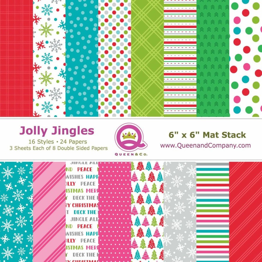 Embellishments Queen & Co | Queen & Co Paper Pads Jolly Jingle Paper Pad Set