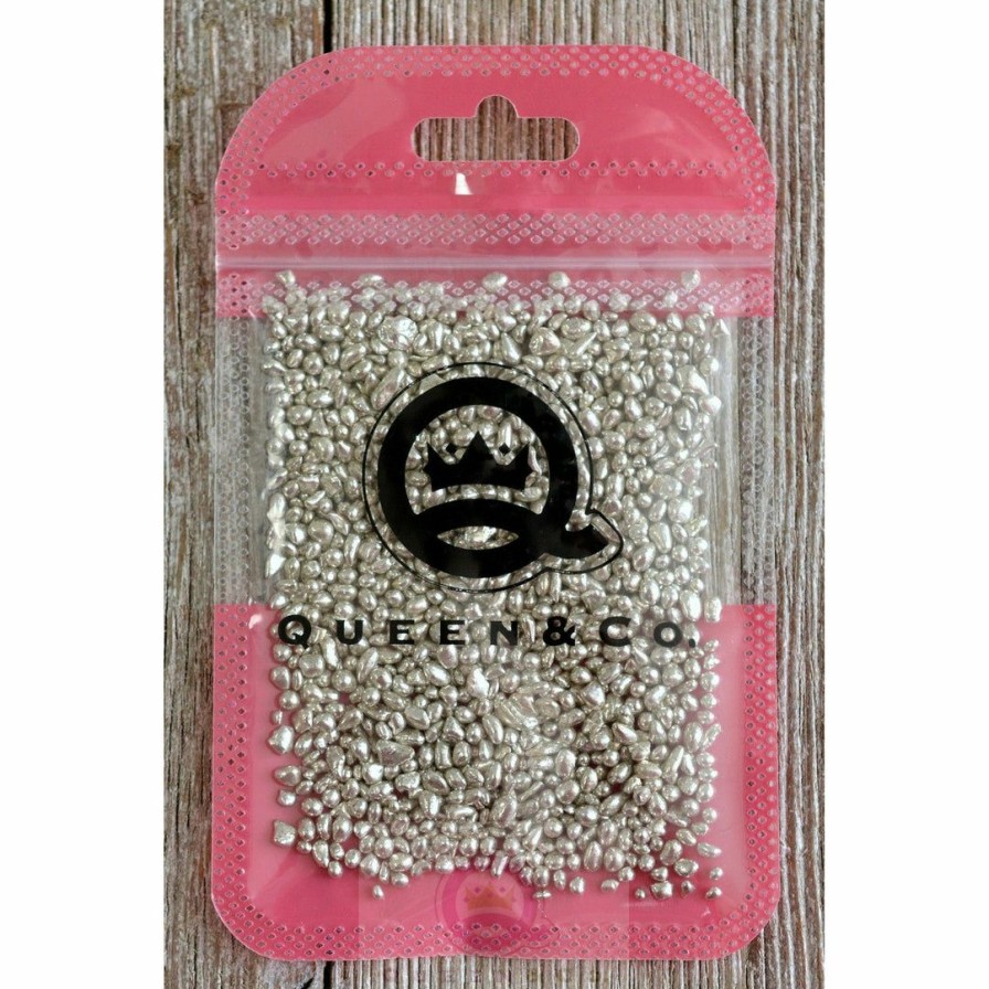 Embellishments Queen & Co | Queen & Co Metallic Sea Glass Silver