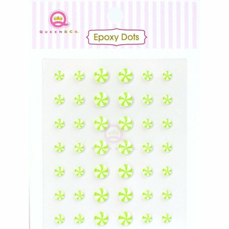 Embellishments Queen & Co | Queen & Co Epoxy Dot Swirl Green