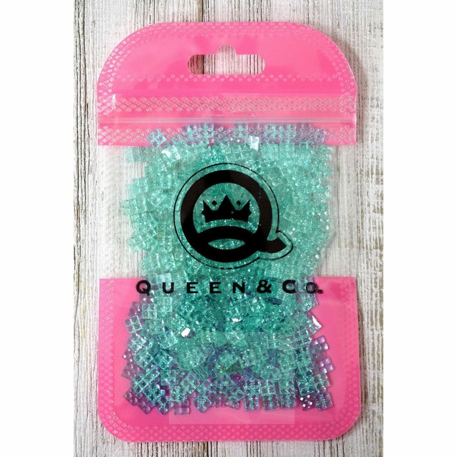 Embellishments Queen & Co | Queen & Co Sparkle Square Blue Toppings